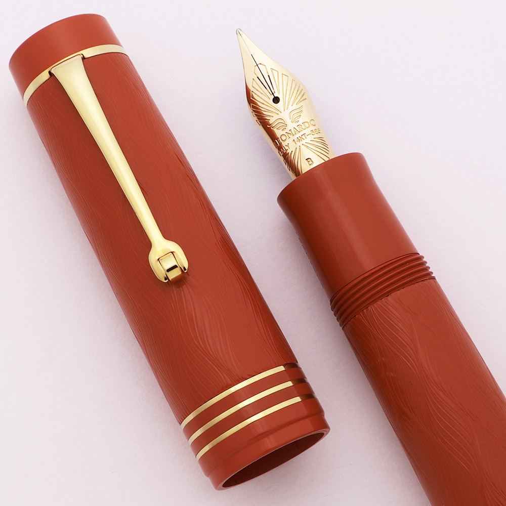 Leonardo MZG Audace Art Nouveau Fountain Pen - Salmon Ebonite